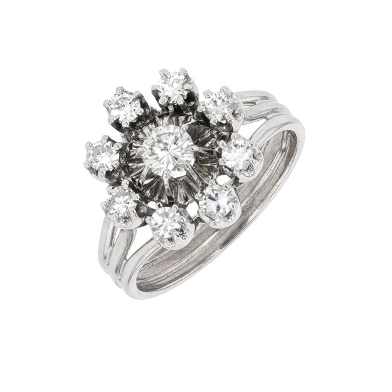 Acheter Bague vintage diamants 0.63 carat or blanc 5.52g Comme neuf - 1820,00 € Bague vintage diamants 0.63 carat or blanc 5.52g Comme neuf - reconditionné disponible sur Gemme Les Bijoux